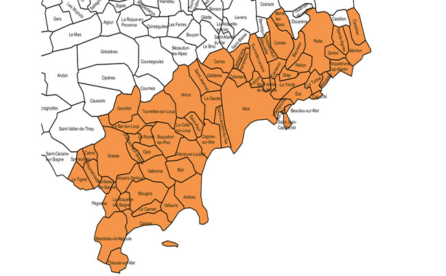 Répartition termites Alpes Maritimes