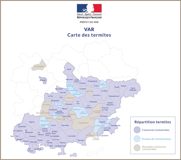 Cartographie présence termites 83